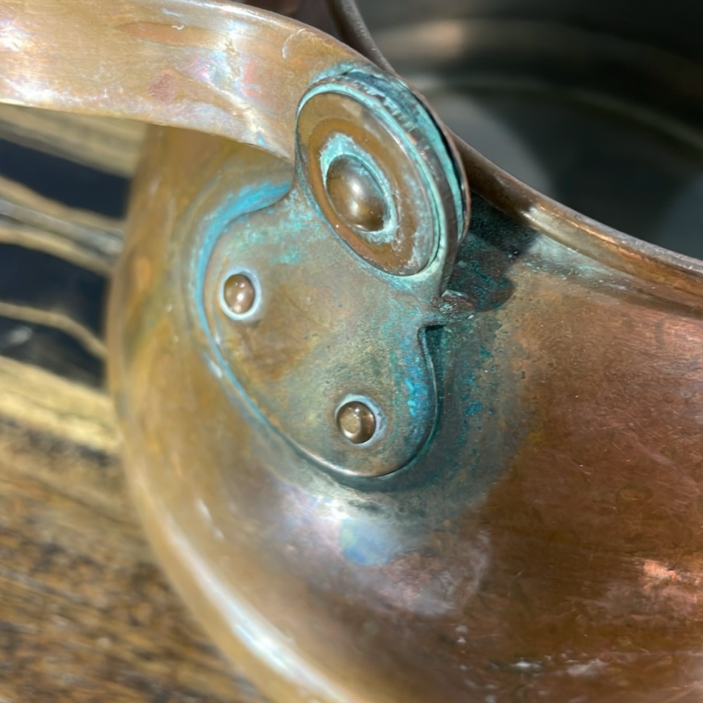 Vintage Copper Teapot with Wooden Handle gorgeous greening! This is a beauty! - Picture 15 of 17